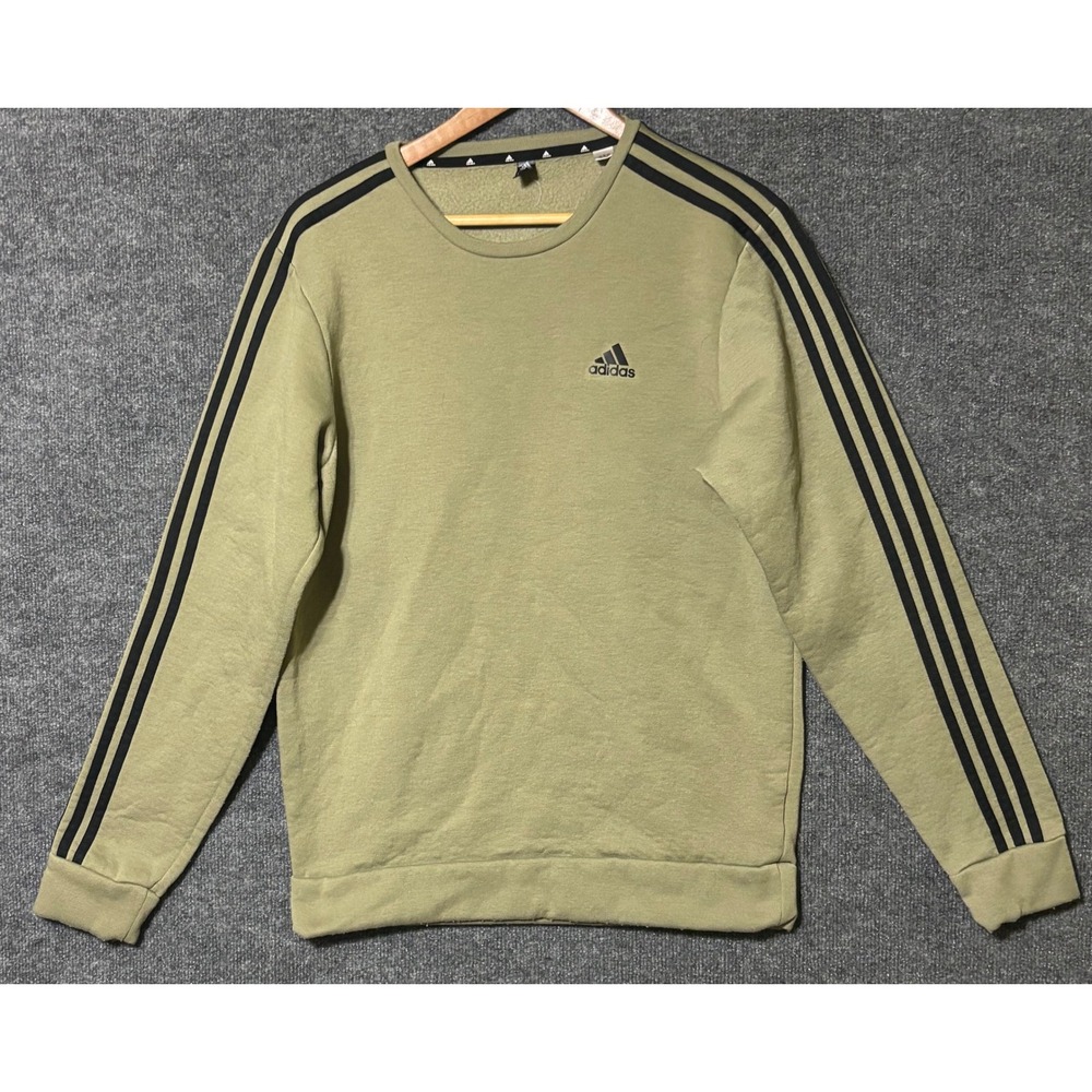Adidas Crewneck Prime Green Men's Medium Sweatshirt Pullover Long Sleeve, Fleece